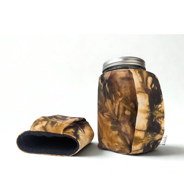 Mason Jar Cozy with Handle, Cotton Canvas, Customizable
