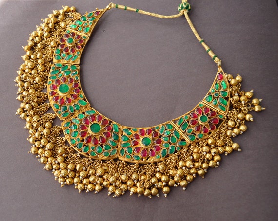 Gold Kundan Choker Ruby Gold Choker 