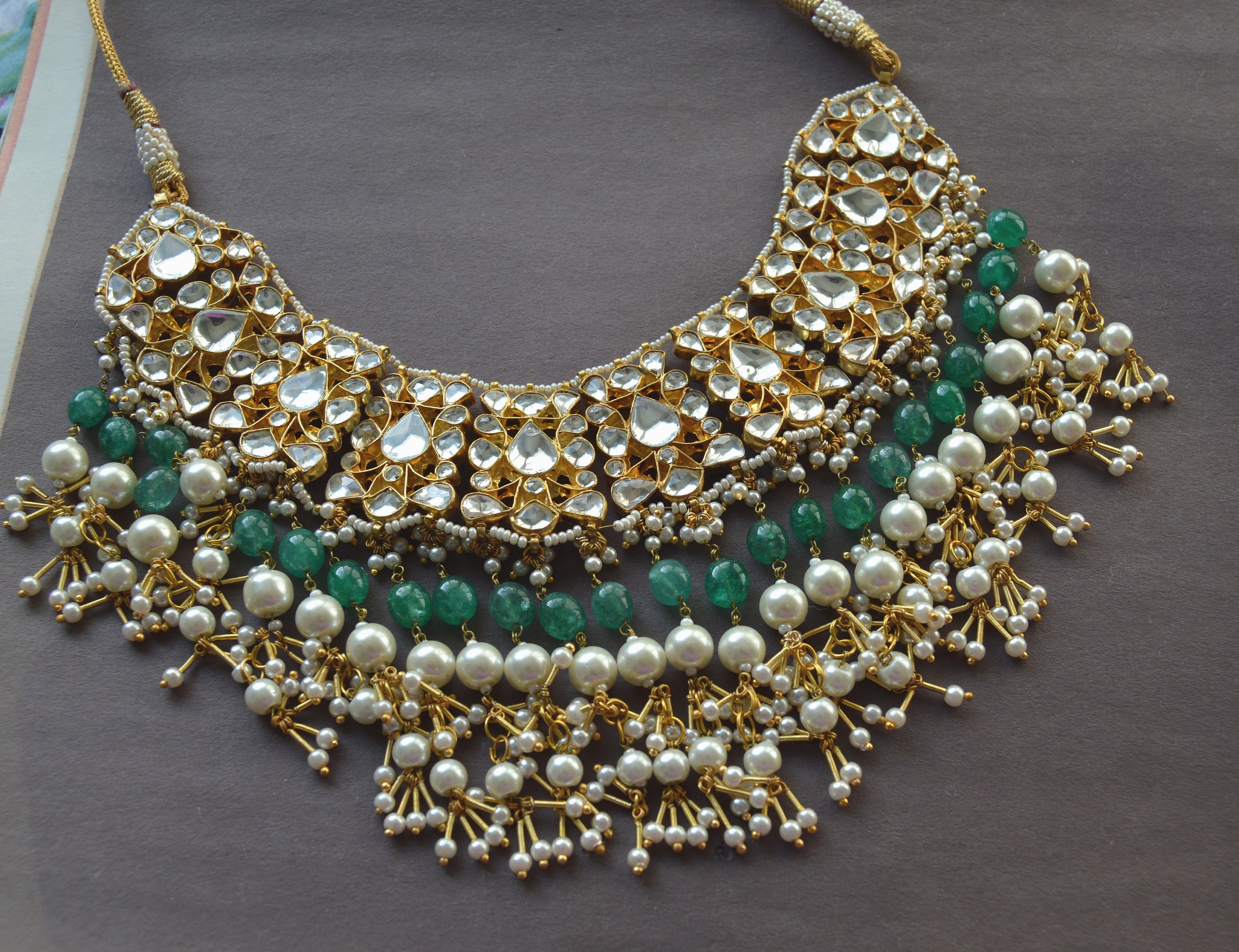 Green Emerald Kundan Necklace Indian Wedding Jewelry Kundan - Etsy