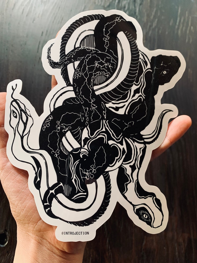 NEST Snake Print Vinyl Sticker Linocut Art