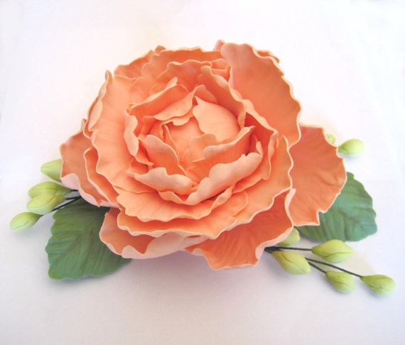 Pivoine Pêchecouleur Corail Fleurs De Pâte à Tarte Gâteau Toppers Gomme Pâte De Fleurs Pâte à Sucre