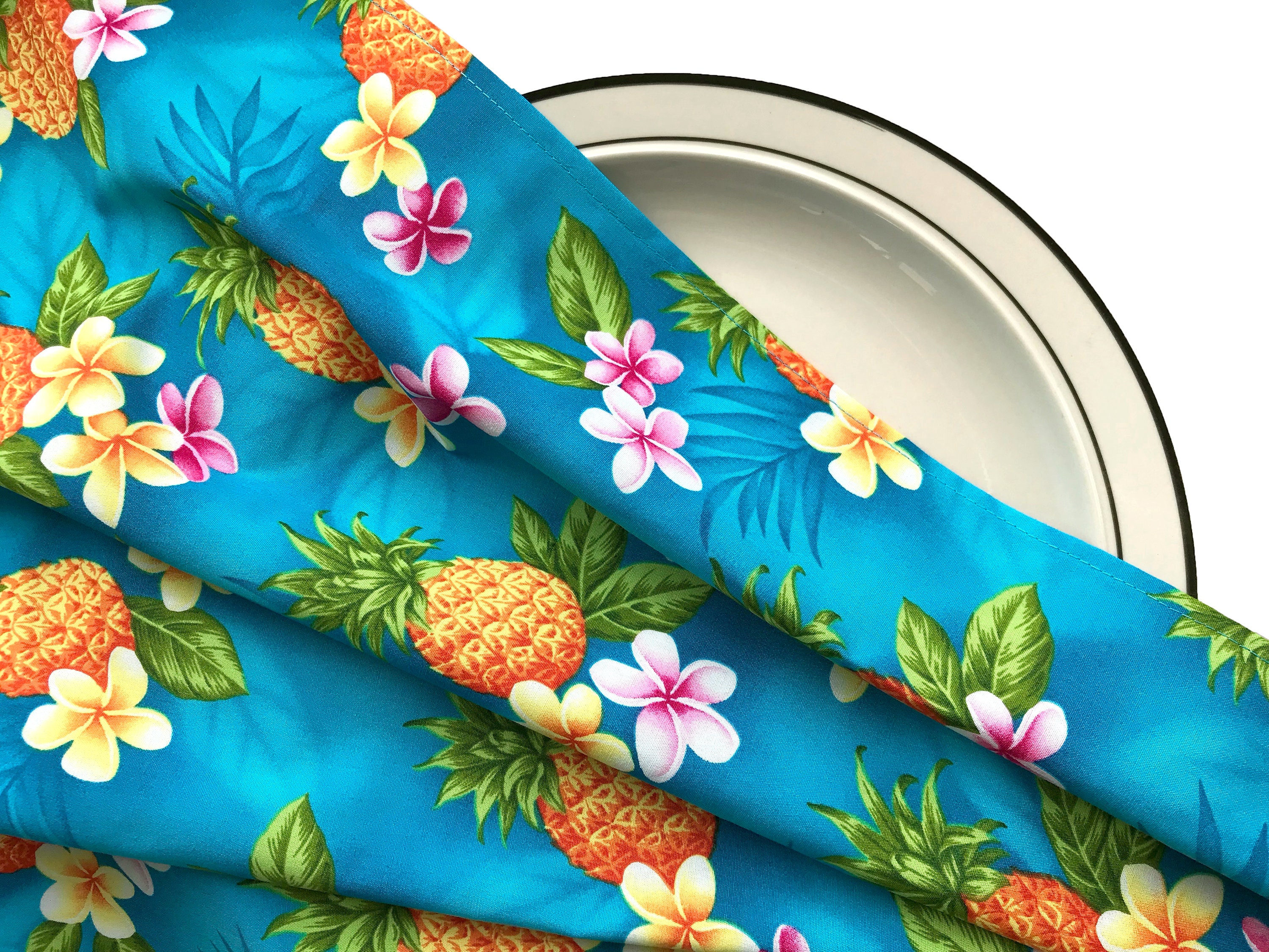 Cotton Dinner Napkin in Hawaiian Print Fabric Custom Made Etsy