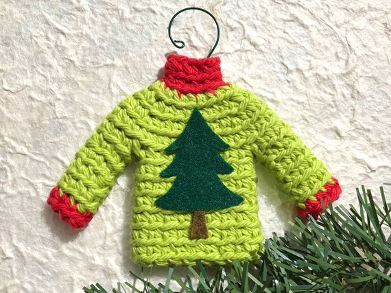 crochet sweater ornament