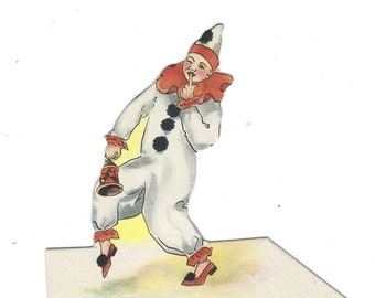 1920's 30's Halloween Tischkarte. Pierrot Party. Exzellenter Zustand