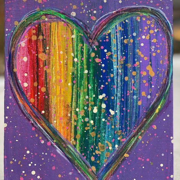 Love Doesn't Care - Original Heart Painting