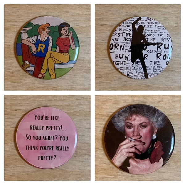 Mirror, Pocket Mirror with pouch 2" Archie comics, Bea Arthur, Springsteen, Mean Girls