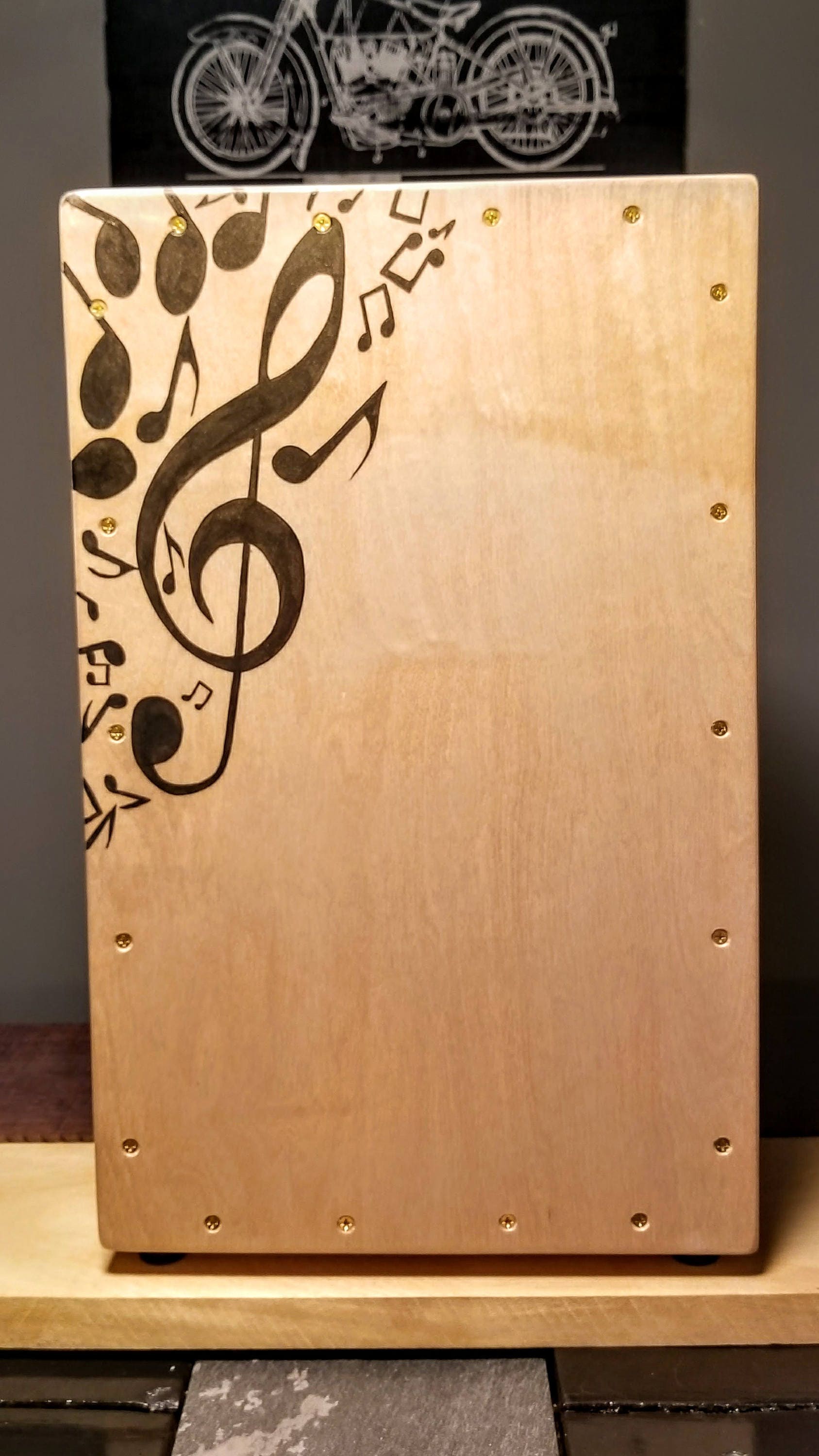 BCW Custom Hand Painted Cajon w/ Musical Note Theme Etsy