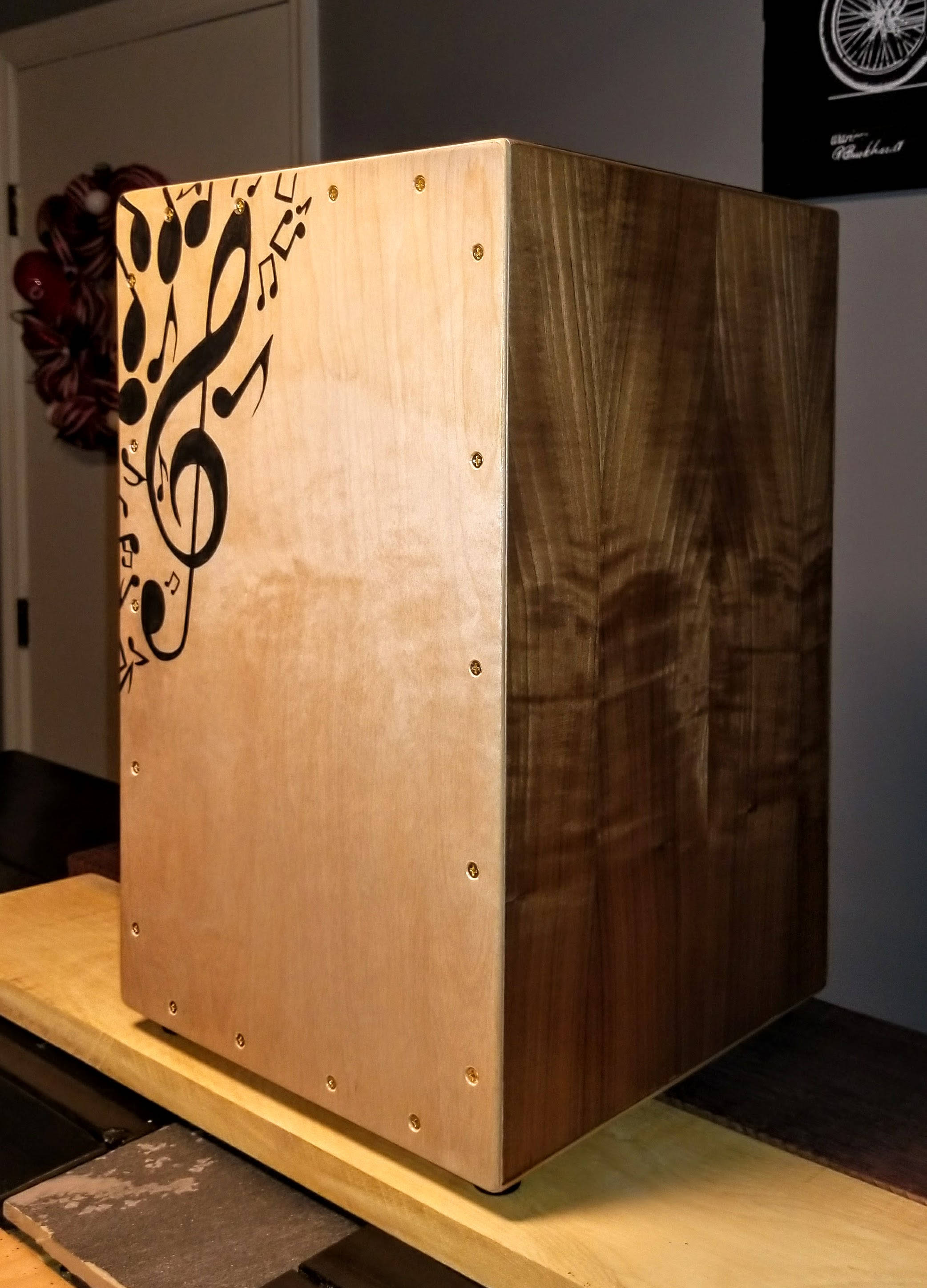 BCW Custom Hand Painted Cajon w/ Musical Note Theme Etsy