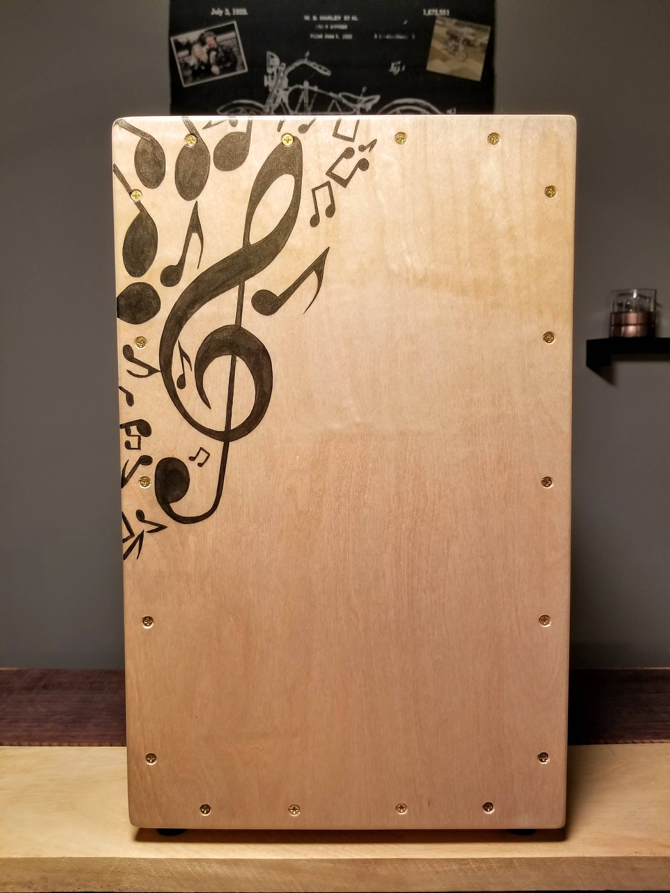 BCW Custom Hand Painted Cajon w/ Musical Note Theme Etsy