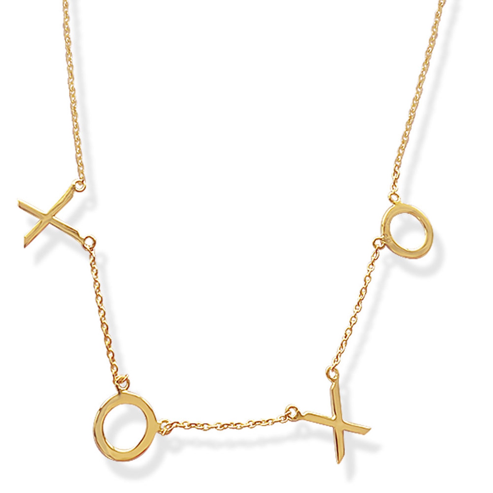 Gold XO Necklace Gold Hugs and Kisses Necklace XO Charm Etsy