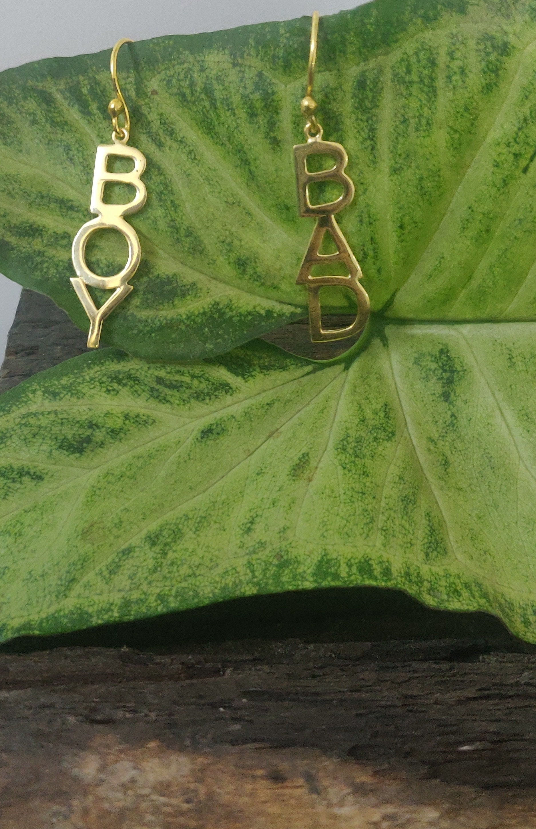 Initial Bad Boy Earring Silver Personalized Earring Jewelry Etsy