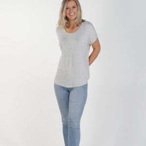 Women's Bamboo Shirt Relaxed Batwing Fit Grey