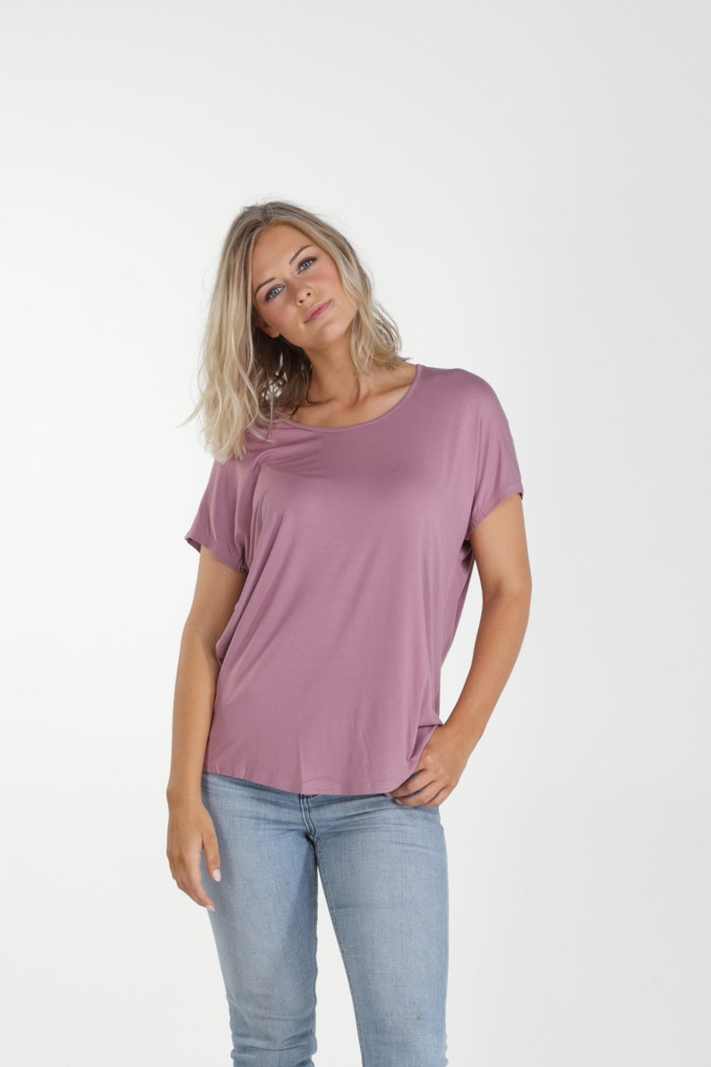 Women's Bamboo Shirt Relaxed Batwing Fit Blush