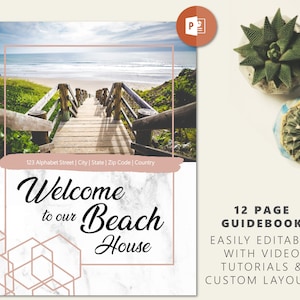 Beach House Welcome Book – Airbnb Home Rental - Guidebook – Printable Template – Printable Guest Book for Home Rentals (Vrbo, HomeAway, etc)