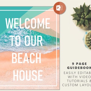 Beach House Welcome Book – Airbnb Home Rental - Guidebook – Printable Template – Printable Guest Book for Home Rentals (Vrbo, HomeAway, etc)