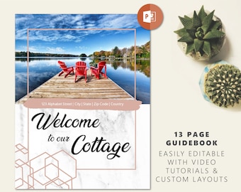 Cottage Welcome Book – Airbnb Home Rental - Guidebook – Printable Template – Printable Guest Book for Home Rentals (Vrbo, HomeAway, etc)