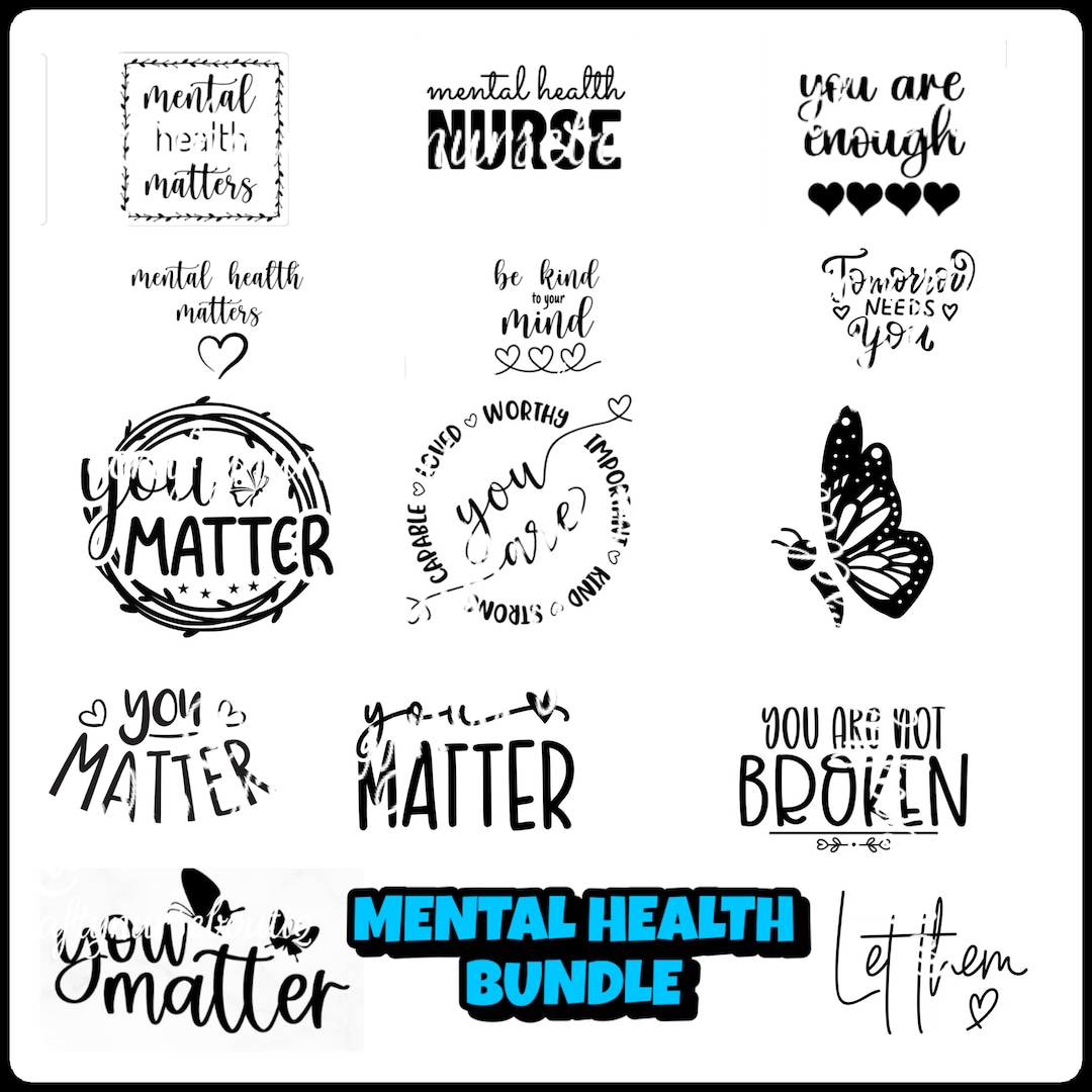 Mental Health SVG Bundle, Zip File - Etsy Australia