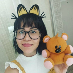 Garfield costume ears ||  handmade paper felt cosplay arlene headband halloween easy dress up costume kitty play crazy cat lady lasagna meme