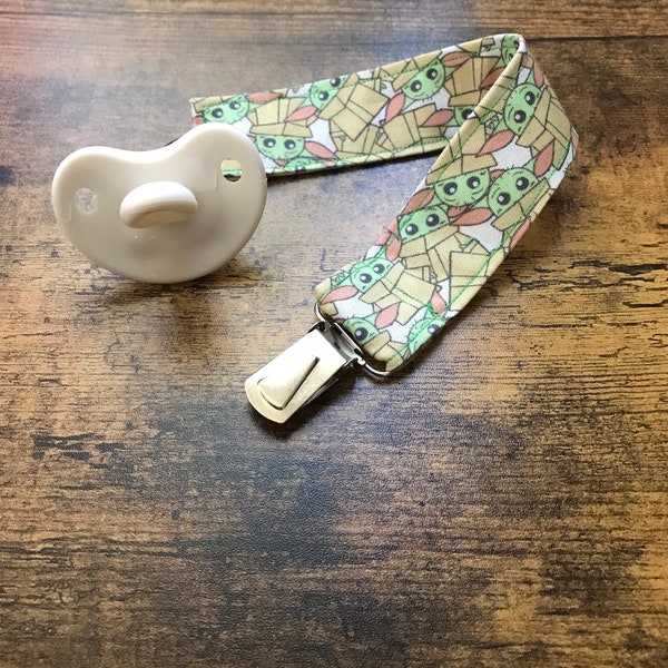 Space baby pacifier clips || Infant newborn toddler kid cotton fabric print cute universal pacifier binky case custom holders leash unisex