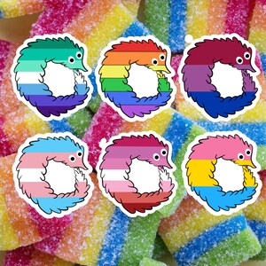 Gay pride flag LGBTQ sticker // Adhesive cute anime aesthetic waterproof laminate drinking bottle laptop planner DIY scrapbooking journaling