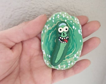 Pickle pin || Popculture merch anime cartoon rick polymer clay handpainted backpack purse funny meme  grandpa morty gag meme gifts brooch