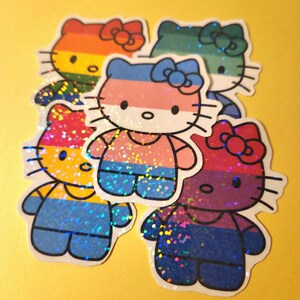 Gay pride flag LGBTQ sticker // Adhesive cute anime aesthetic waterproof laminate drinking bottle laptop planner DIY scrapbooking journaling