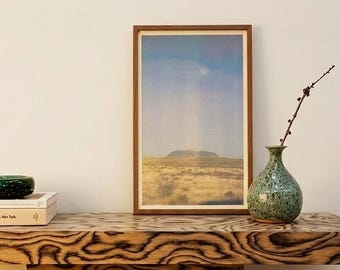 Texas High Desert and Moonrise Risograph Print Poster