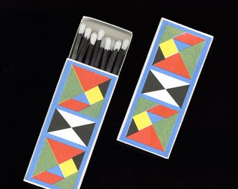 Risograph Printed Tangram Geometric Matches