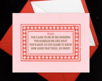 Leonard Cohen "Handled Like Meat" Risograph-Printed Valentine's Day Card