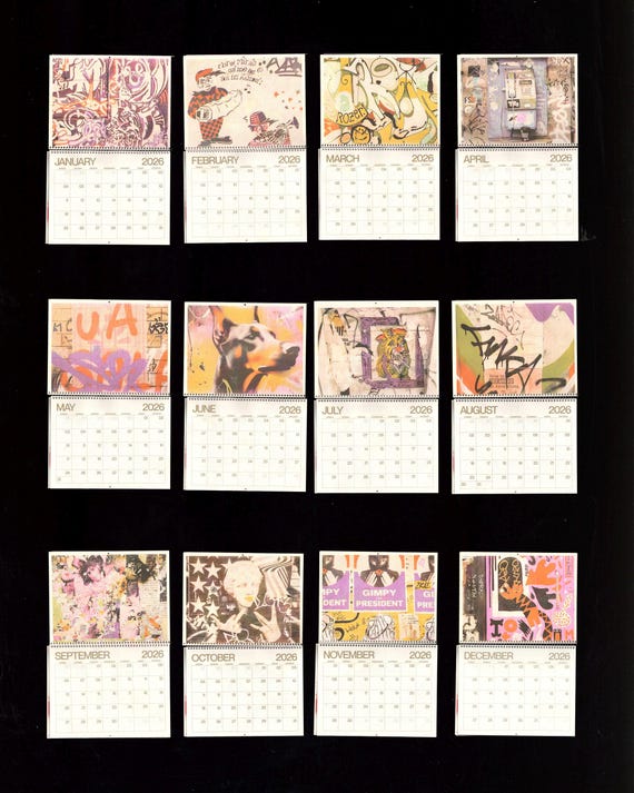 2026 Risograph Graffiti Wall Calendar - Etsy