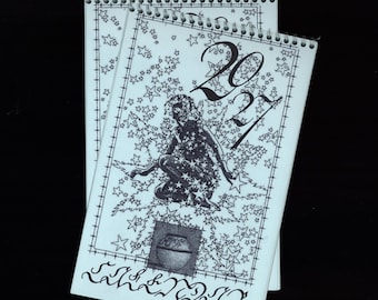 2027 Risograph Surrealist Illustrated Collage Wall Calendar