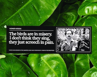 Werner Herzog "The Birds are in Misery" Bumper Sticker