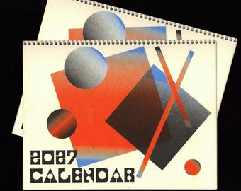 2027 MCM Risograph Shapes Calendar - Mid Century Modern Style