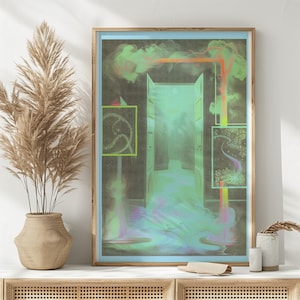 Otherworldy Portal Risograph Poster