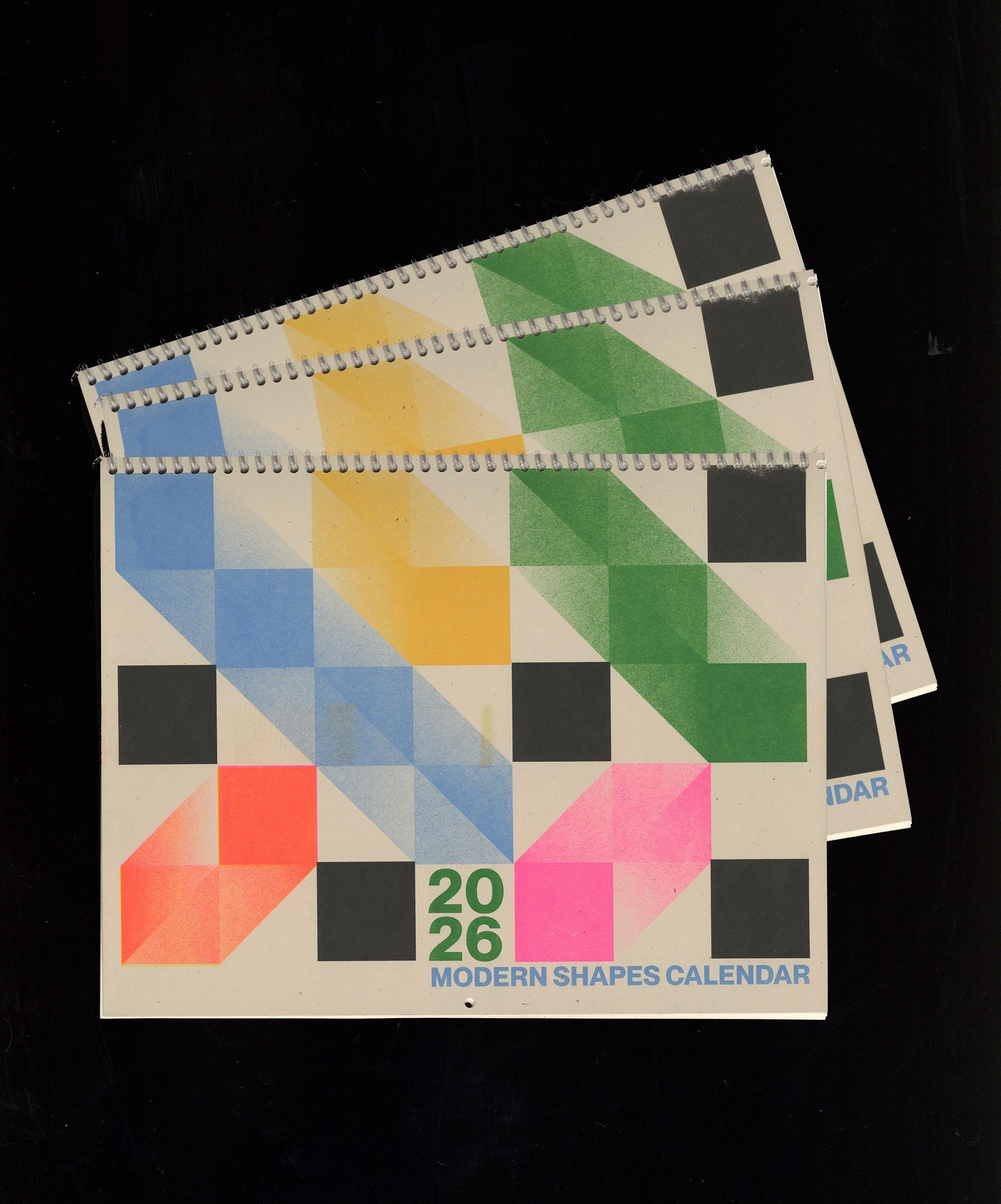 2026 MCM Risograph Shapes Calendar - Mid Century Modern Style - Etsy