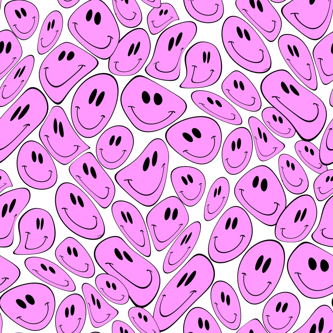 Smiley face seamless repeat pattern Commercial Use OK | Etsy