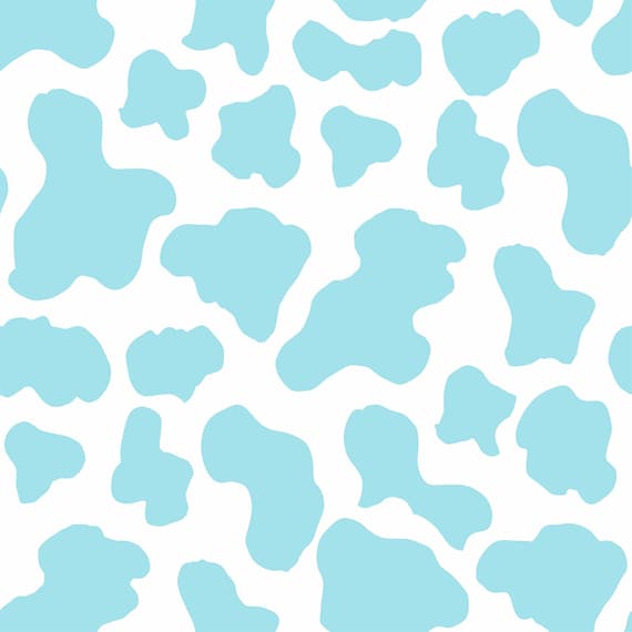 Pastel Baby Blue Cow Print Seamless Repeat Digital Pattern Etsy