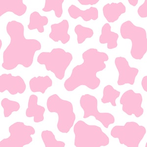 Pastel Pink Strawberry Cow Print Seamless Repeat Digital - Etsy