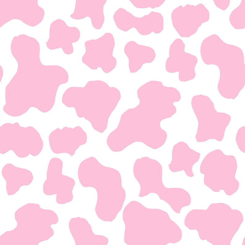 Pastel pink strawberry Cow print seamless repeat - digital pattern repeat for fabric aesthetic patterns - commercial use ok 