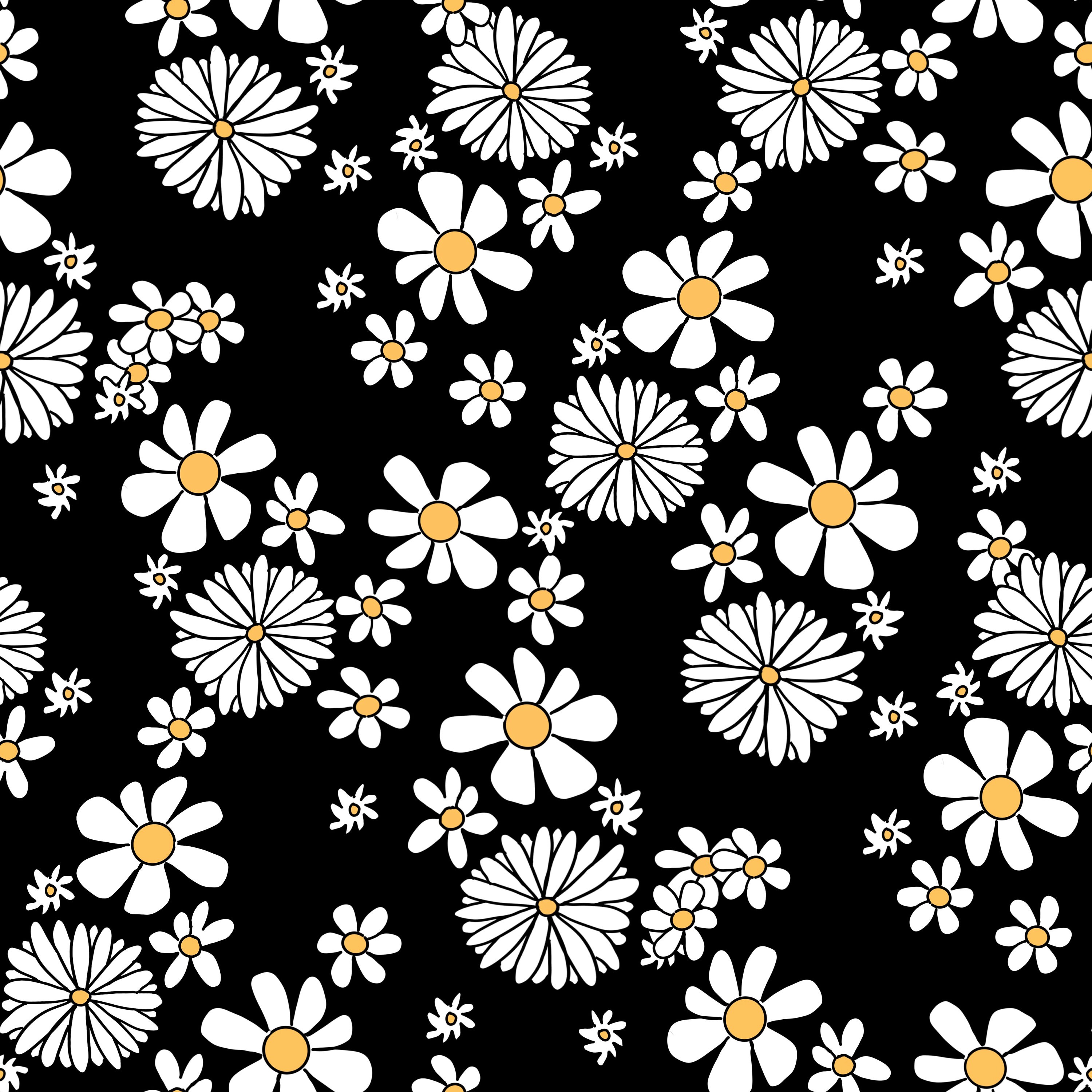 Daisy 90s florals seamless repeat pattern Commercial Use OK | Etsy