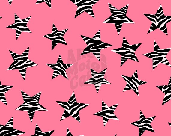 Zebra Print Stars Gen Z Y2k Trendy Pattern Seamless Repeat - Etsy