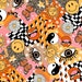 Aesthetic collage Smile y2k seamless repeat pattern - Commercial Use OK 