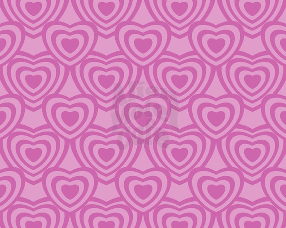 Seamless pink valentines background hearts vector pattern • wall