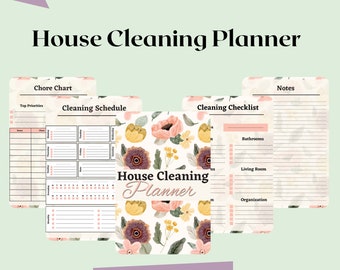 Planificador de limpieza de la casa/Digital/PDF/Programa de limpieza/Tabla de tareas de los niños de la familia/Lista de verificación de limpieza digital/Tarea del planificador diario