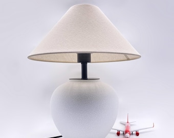 Beige Fabric Table Lamp, Ceramic Nightstand Lamp