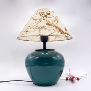 GDMES T024, Ceramic base and fabric shade nightstand lamp, Bedroom table lamp, Ceramic table lamp, Bedside table lamp, Home Decor table Lamp