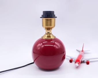 GDMES T060,Pièces détachées pour lampe de table,Base de lampe en céramique rouge foncé,Ligne d'éclairage DIY,Cordon d'alimentation de différentes couleurs en option,Lourde 4,7" XH7,5"