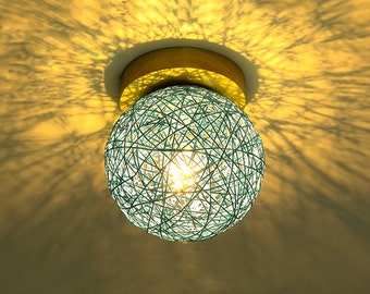 Sphere Hemp Rope Lampshade Ceiling Lamps,Wall Lamps,Colourful Decor Lighing, Bar Lighting,Night Light,Sample Style Lighting,Indoor lighting