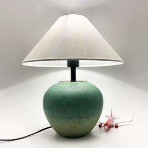 GDMES T046-4, Ceramic Table Lamp, White Fabric Table Lamp, Soft White Lampshade, Modern Ceramic Table Lamp,Sleek and Stylish Home Accent