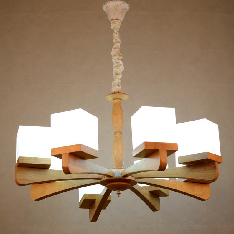 8 Solid Wood Chandeliers Modern Minimalist Restaurant Lights 8 Solid Wood Chandeliers Modern Minimalist Restaurant Lights Image 0
